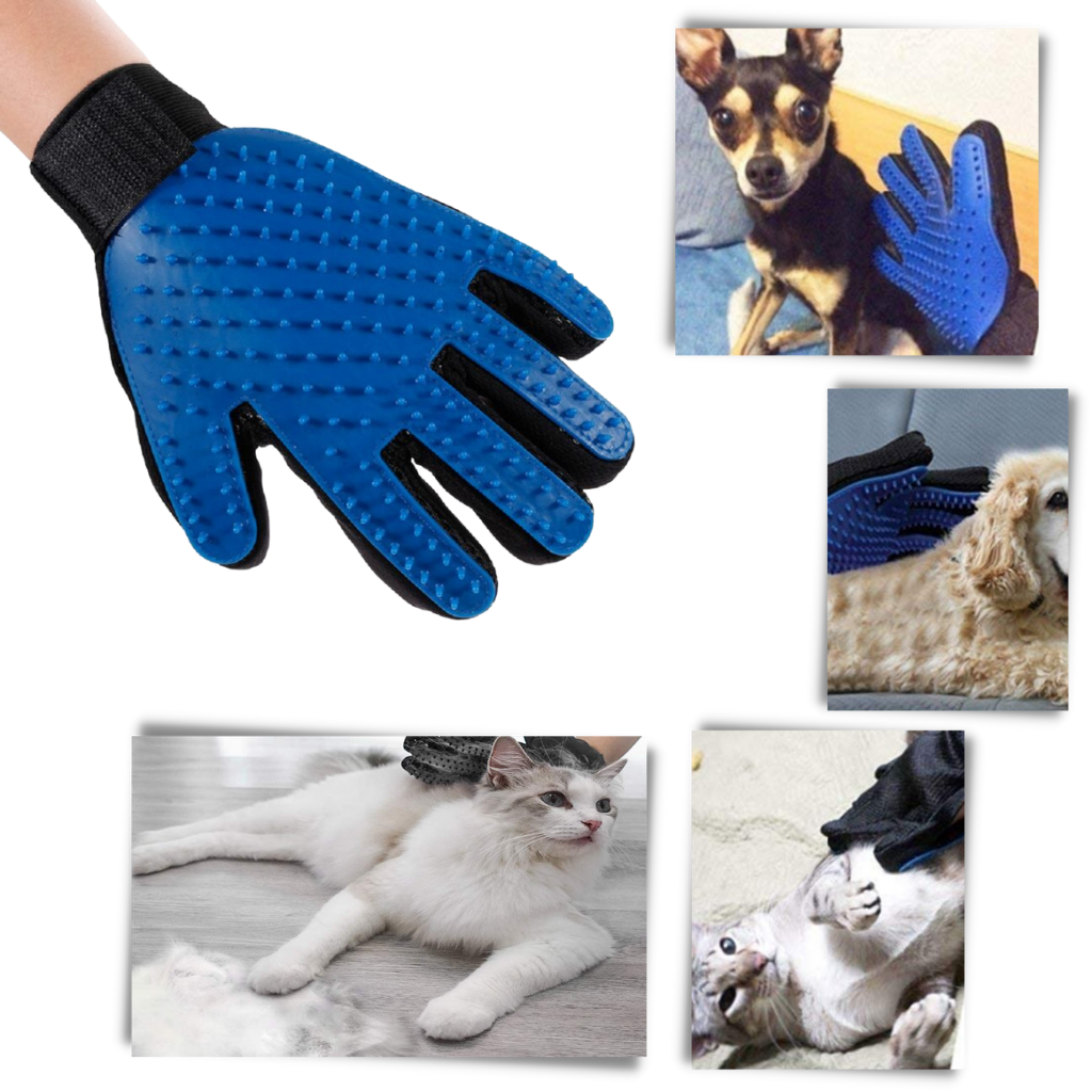 Hair and fur trimmer gloves (1 pair) - Five finger design - Ozerty