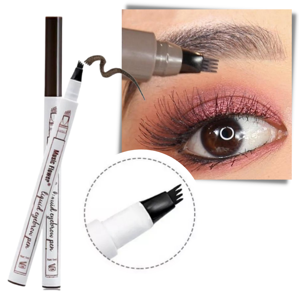 Stylo microblading imperméable à l’eau - Applicateur à 4 pointes  - Ozerty