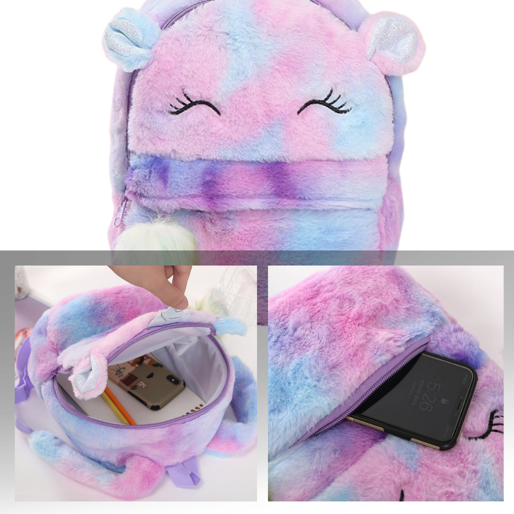 Mochila de felpa alicornio | Mochila de felpa de unicornio para niñas - Ozerty