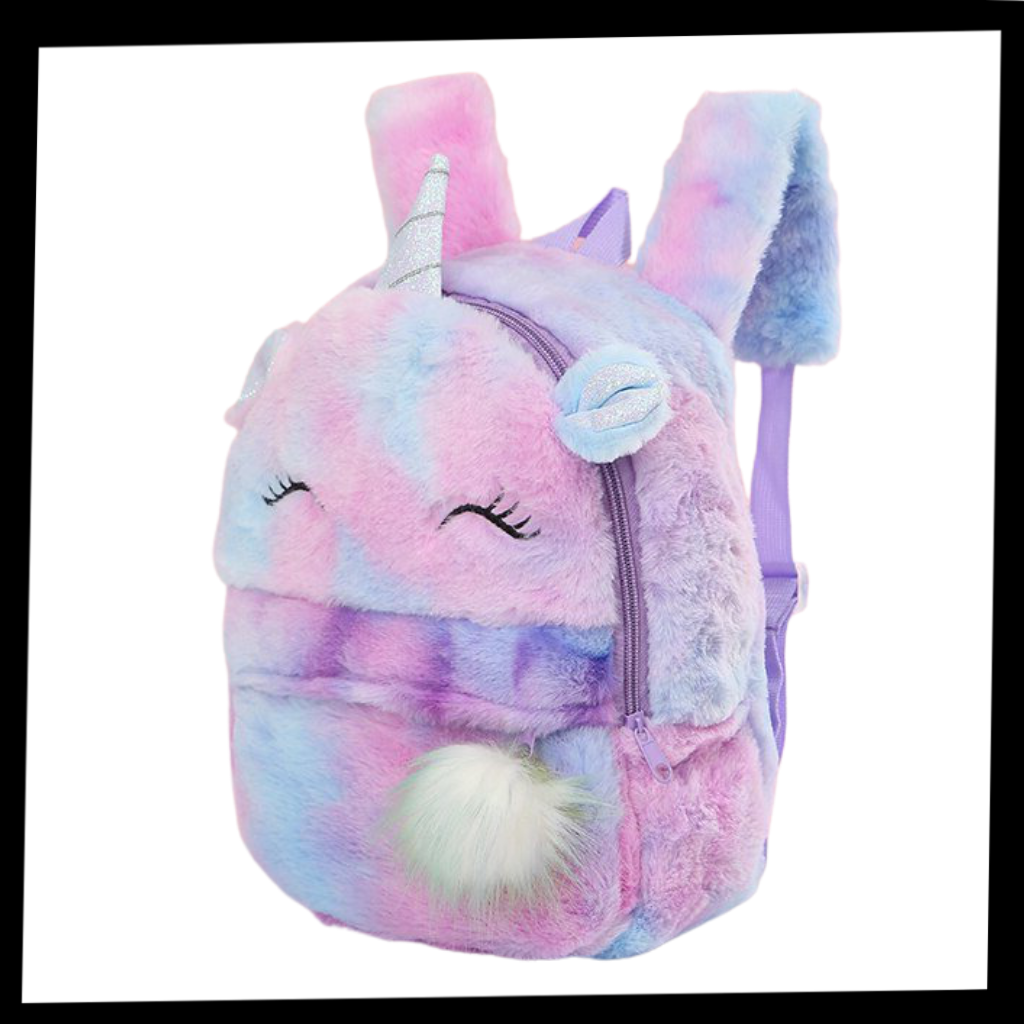 Zaino da ragazza con unicorno di peluche - Package - Ozerty