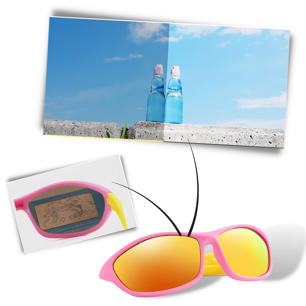 Polarized Sports Sunglasses with Strap for Kids - Polarized Lenses - Ozerty