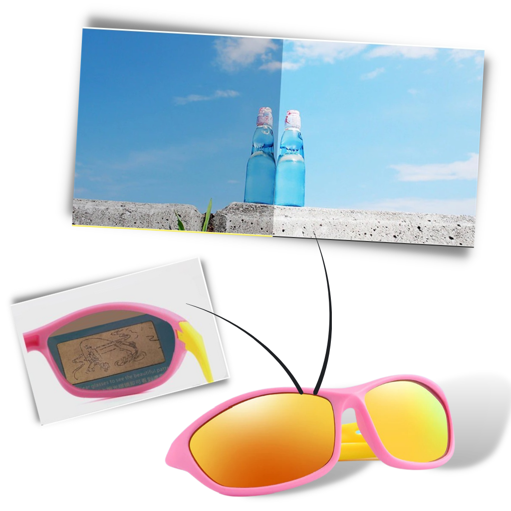 Lunettes de soleil de sport polarisantes avec sangle pour enfants - Verres polarisés - Ozerty