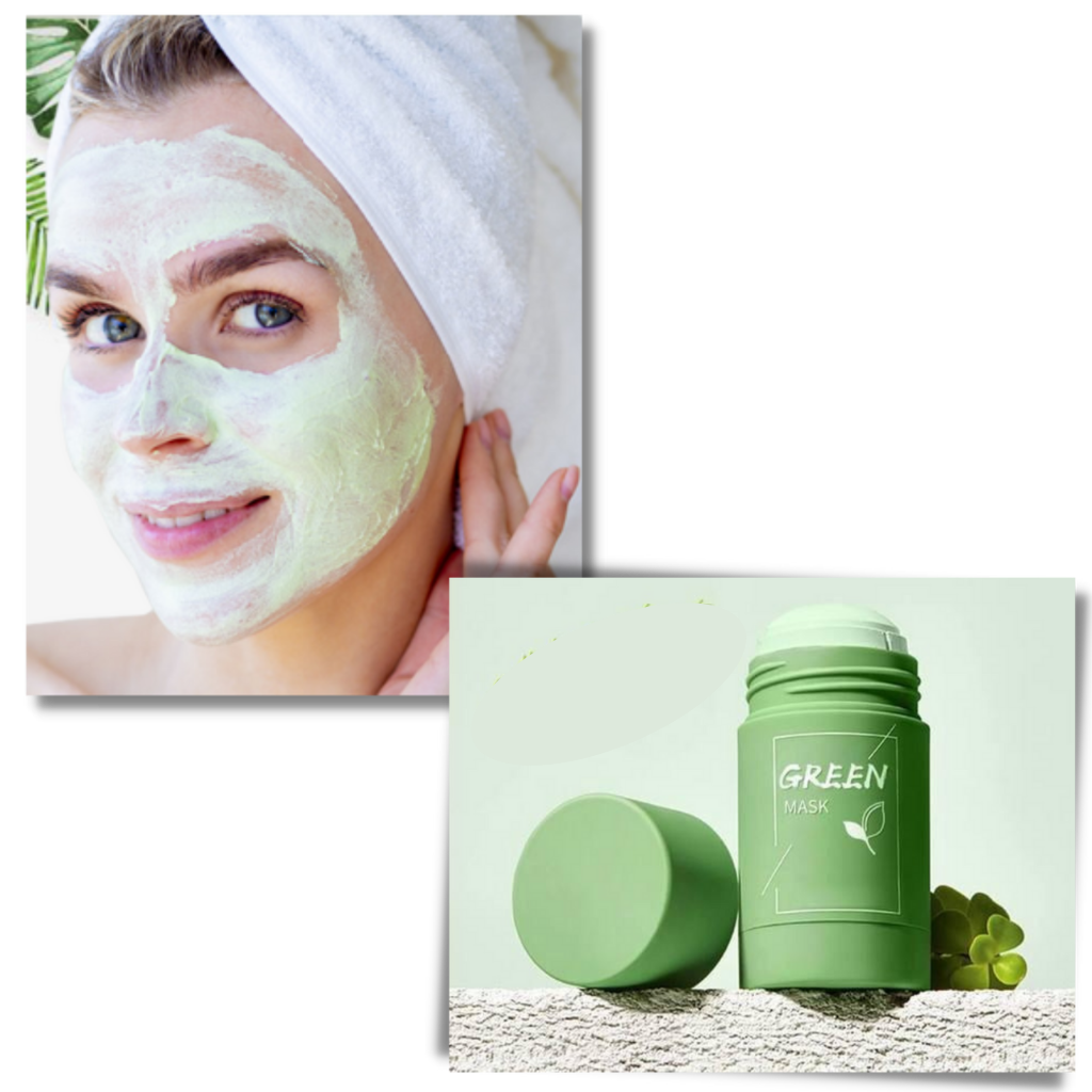 Masque au thé vert nettoyant et anti points noirs - Masque de nettoyage du visage - Ozerty