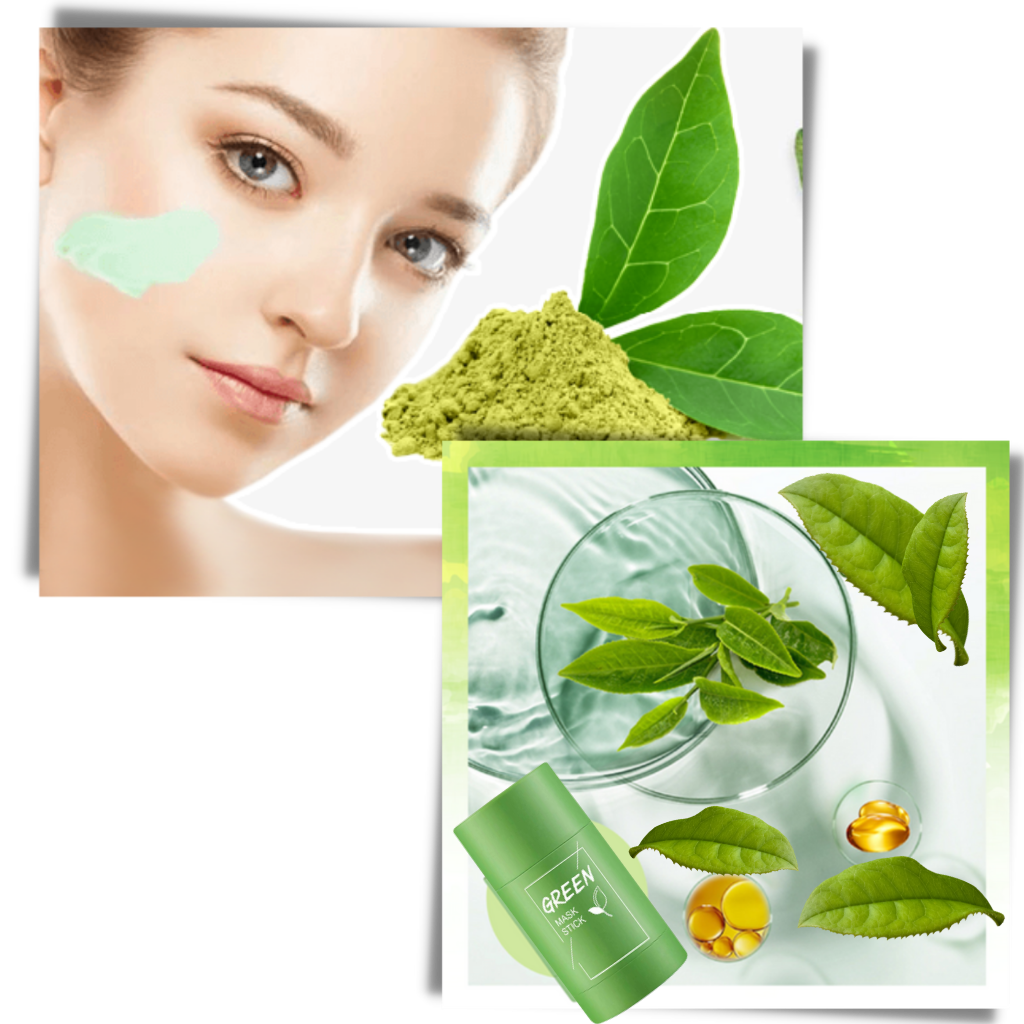 Maschera di tè verde pulizia profonda per rimuovere i pori e i comedoni - Ingredienti naturali - Ozerty