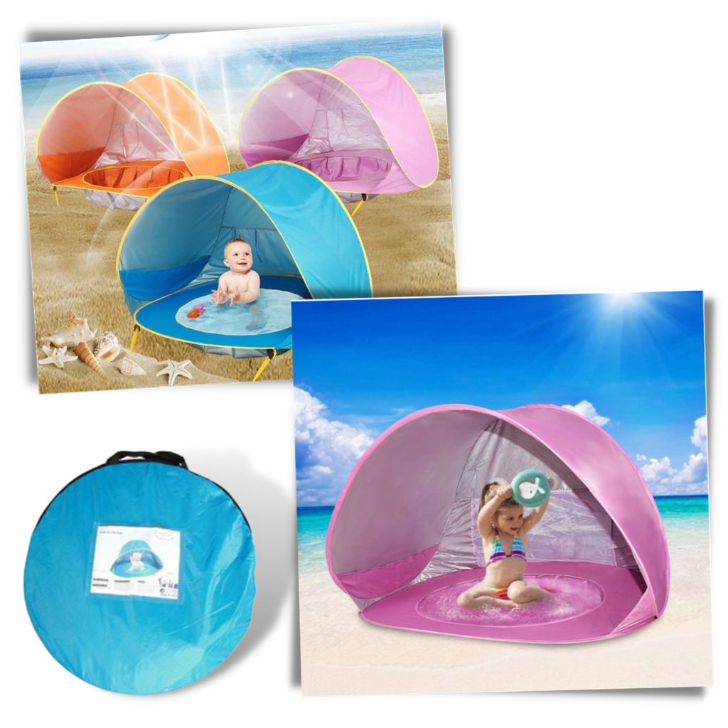 Portable Baby Beach Tent with Mini Pool - 50+ UV protection and waterproof - Ozerty