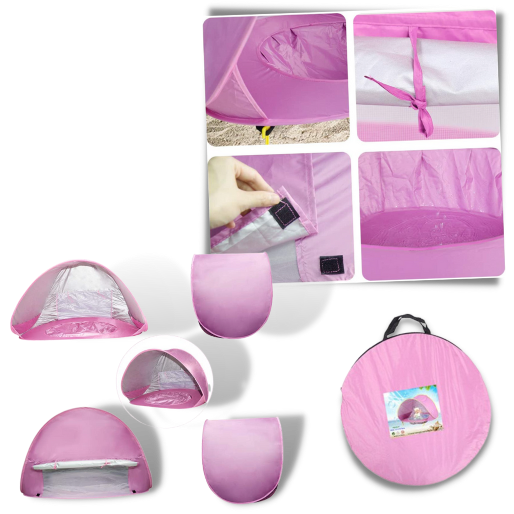 Carpa portátil para bebés con minipiscina - Práctico diseño emergente - Ozayti