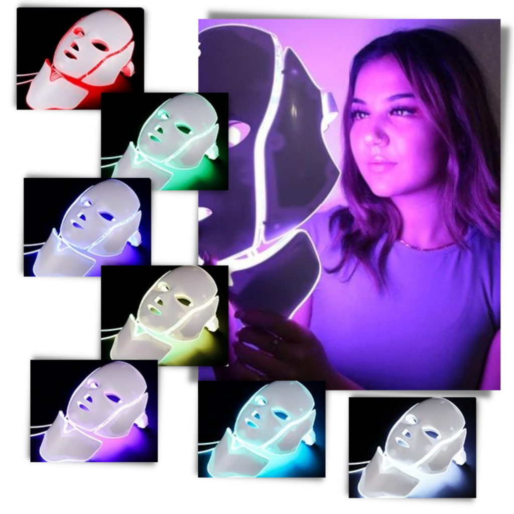 Professionell ansiktsmask med LED ljusterapi - 7 olika färger - Ozerty