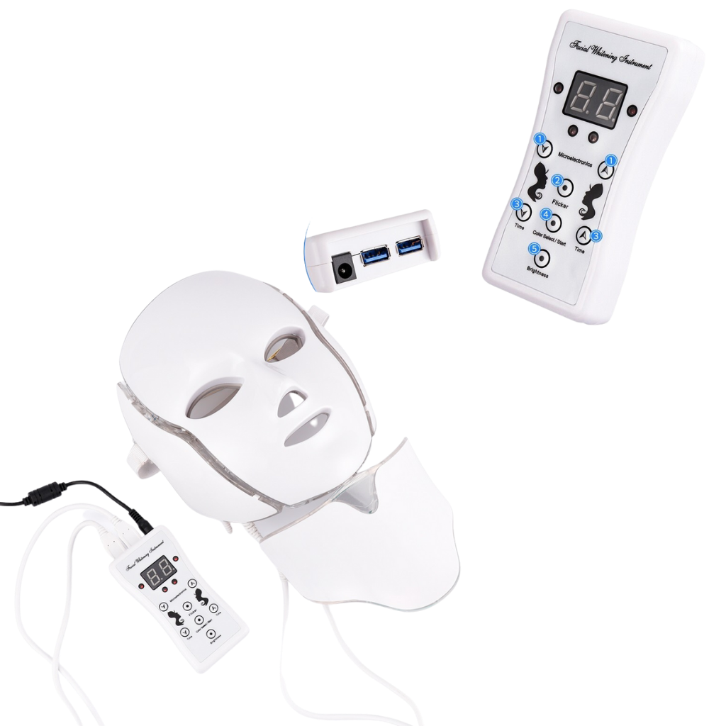 Professionell ansiktsmask med LED ljusterapi - 9 intensitetsnivåer - Ozerty