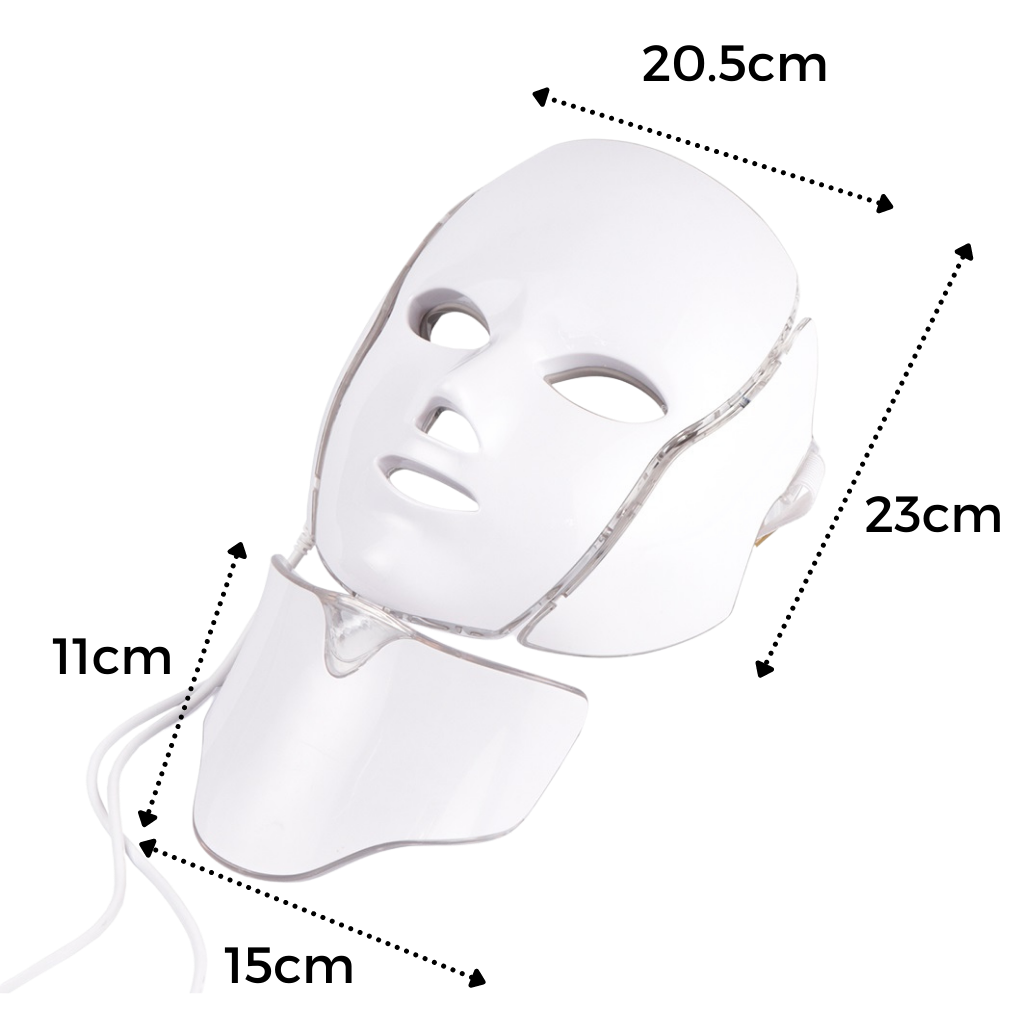 Professionell ansiktsmask med LED ljusterapi - Dimensions - Ozerty