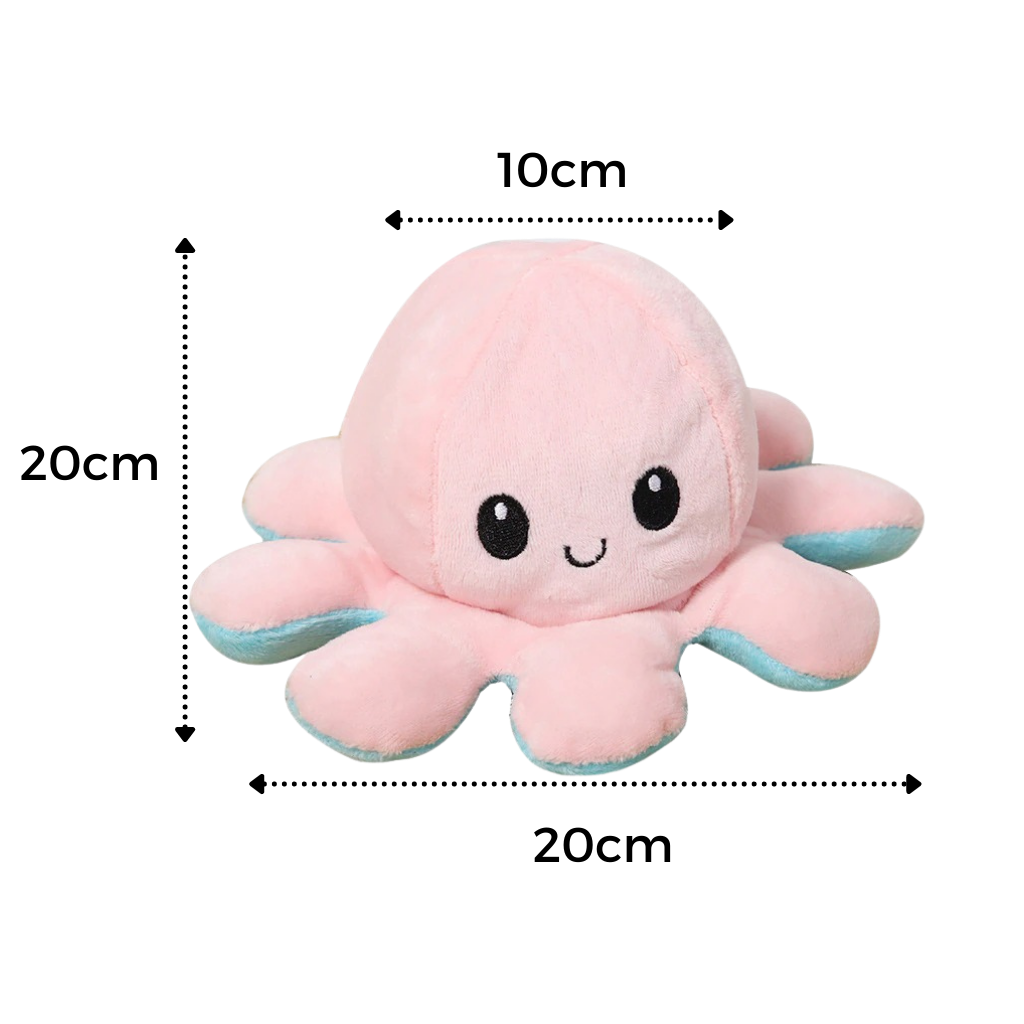 Reversible Mini Octopus Plush toy - Dimensions - Ozerty