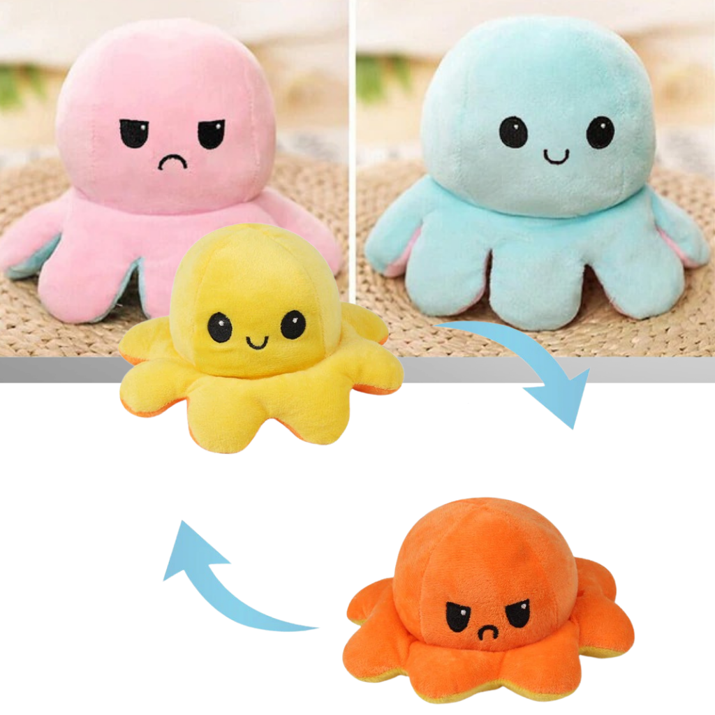 Reversible Mini Octopus Plush toy - REVERSIBLE PLUSH TOY - Ozerty