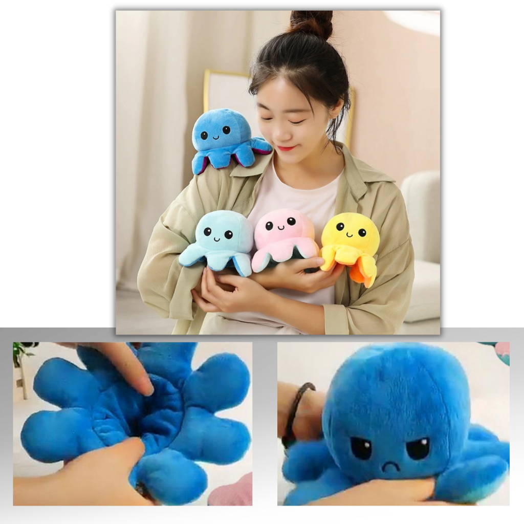 Reversible Mini Octopus Plush toy - SOFT & CUDDLY TOY
 - Ozerty