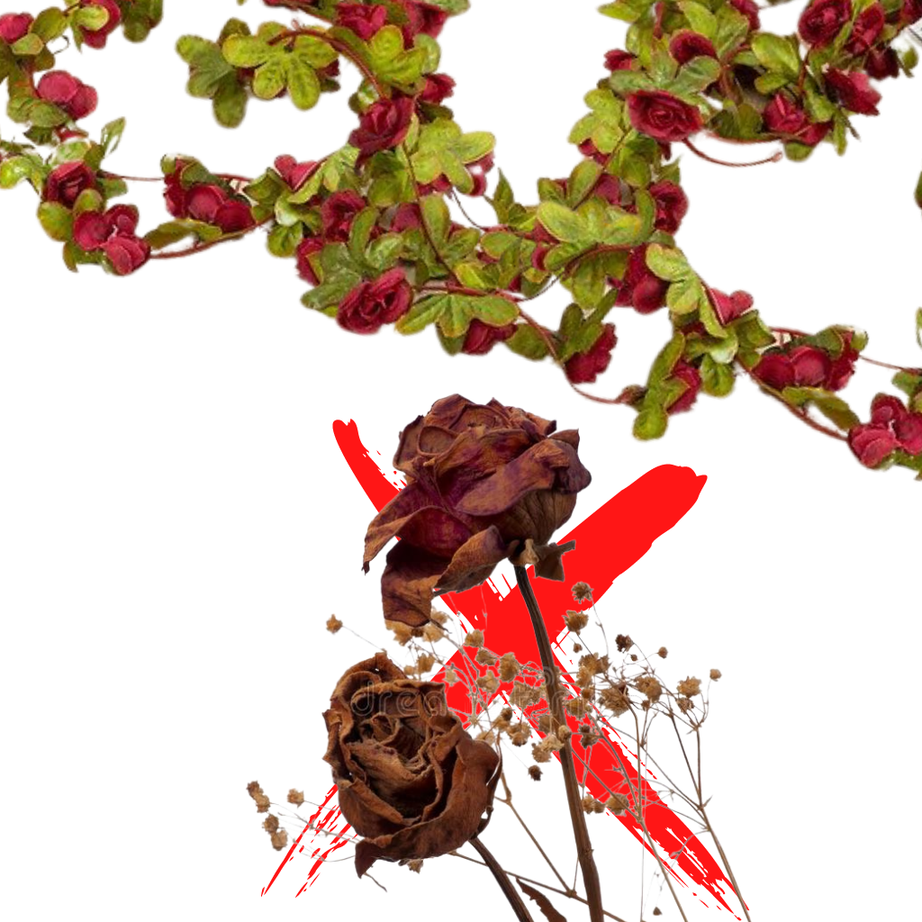 Konstgjord rosenkrans  - Flera rosenhuvuden - Ozerty