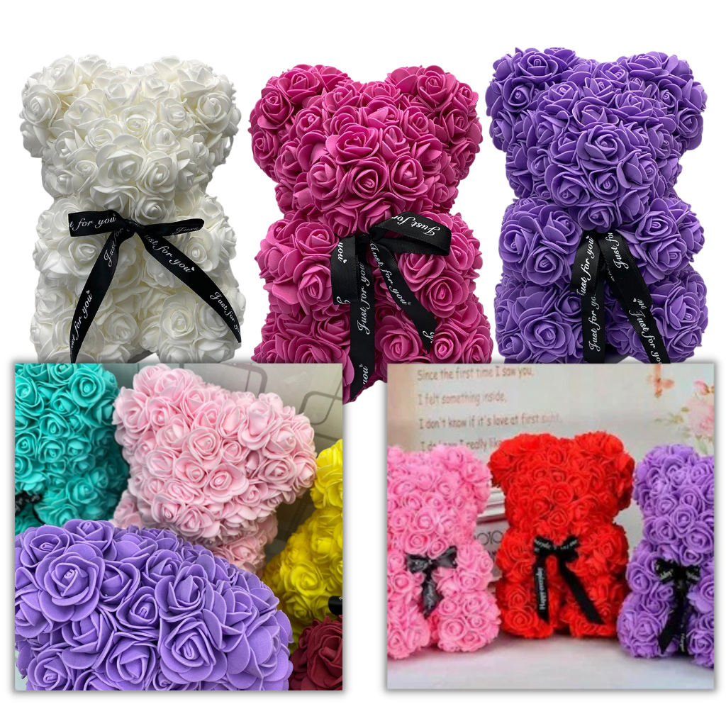 Roses teddy bear - SEVERAL COLOURS
 - Ozerty