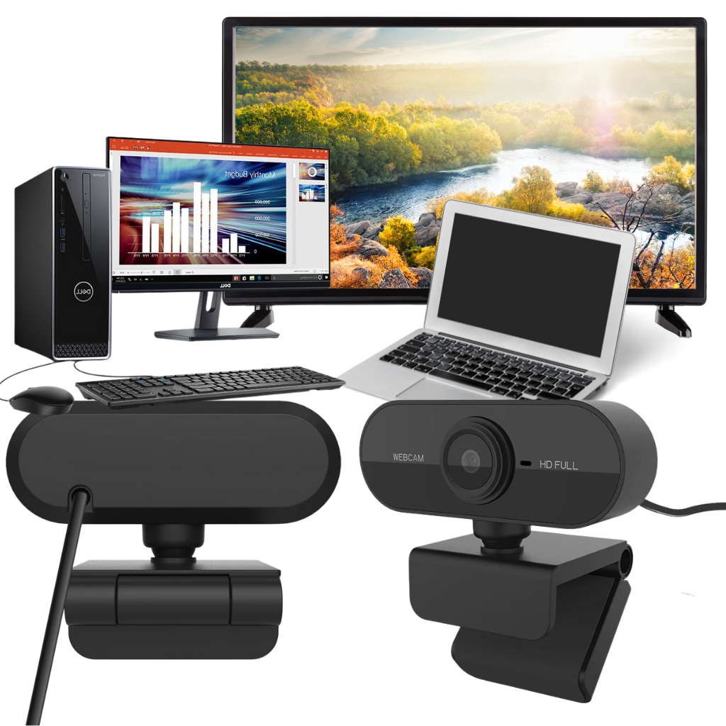 Rotating 1080p HD USB Webcam with Microphone - MULTIPLE FUNCTIONS AND COMPATIBILITIES
 - Ozerty