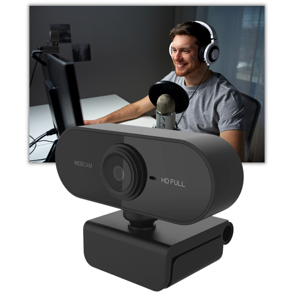 Rotating 1080p HD USB Webcam with Microphone - SMOOTH LIVE STREAMS - Ozerty