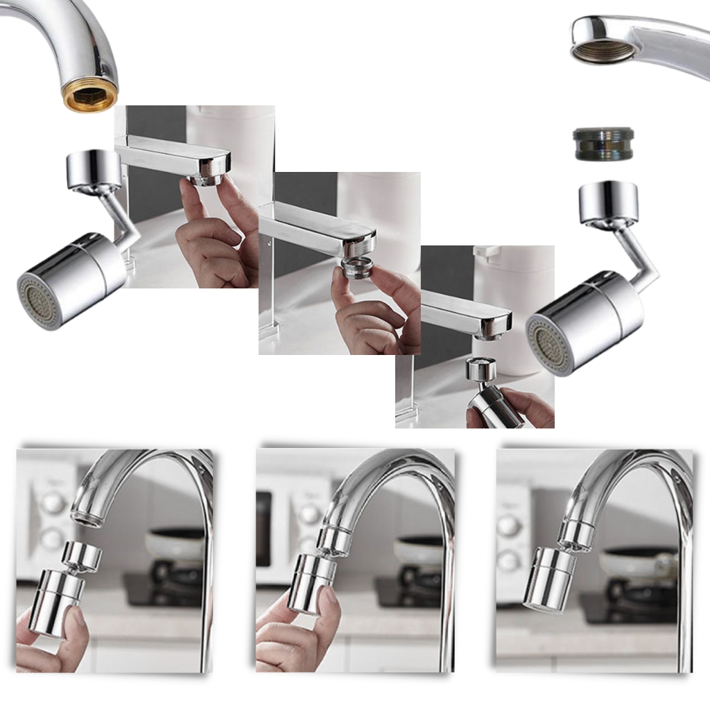 Rotating anti splash 360° swivel faucet nozzle - Easy to install - Ozerty