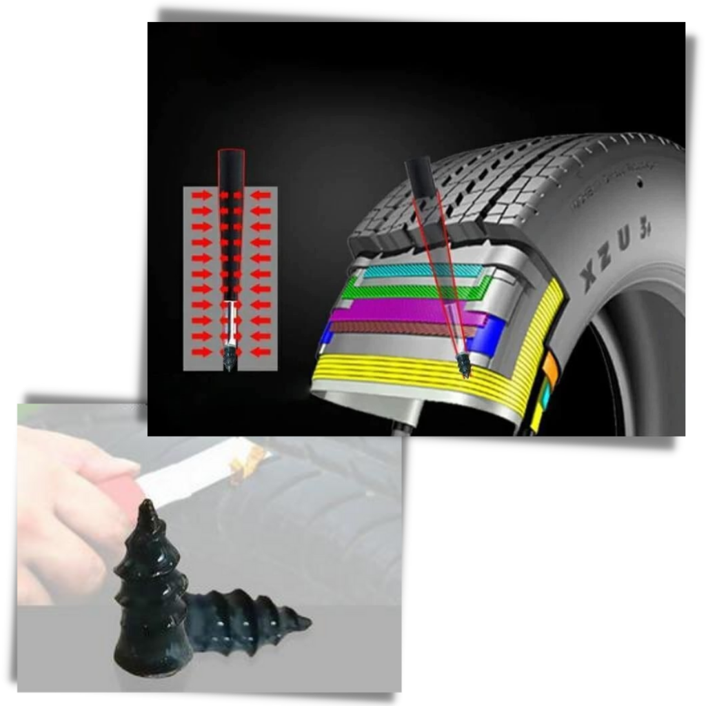 Rubber tire repair nails - Precise sealing - 