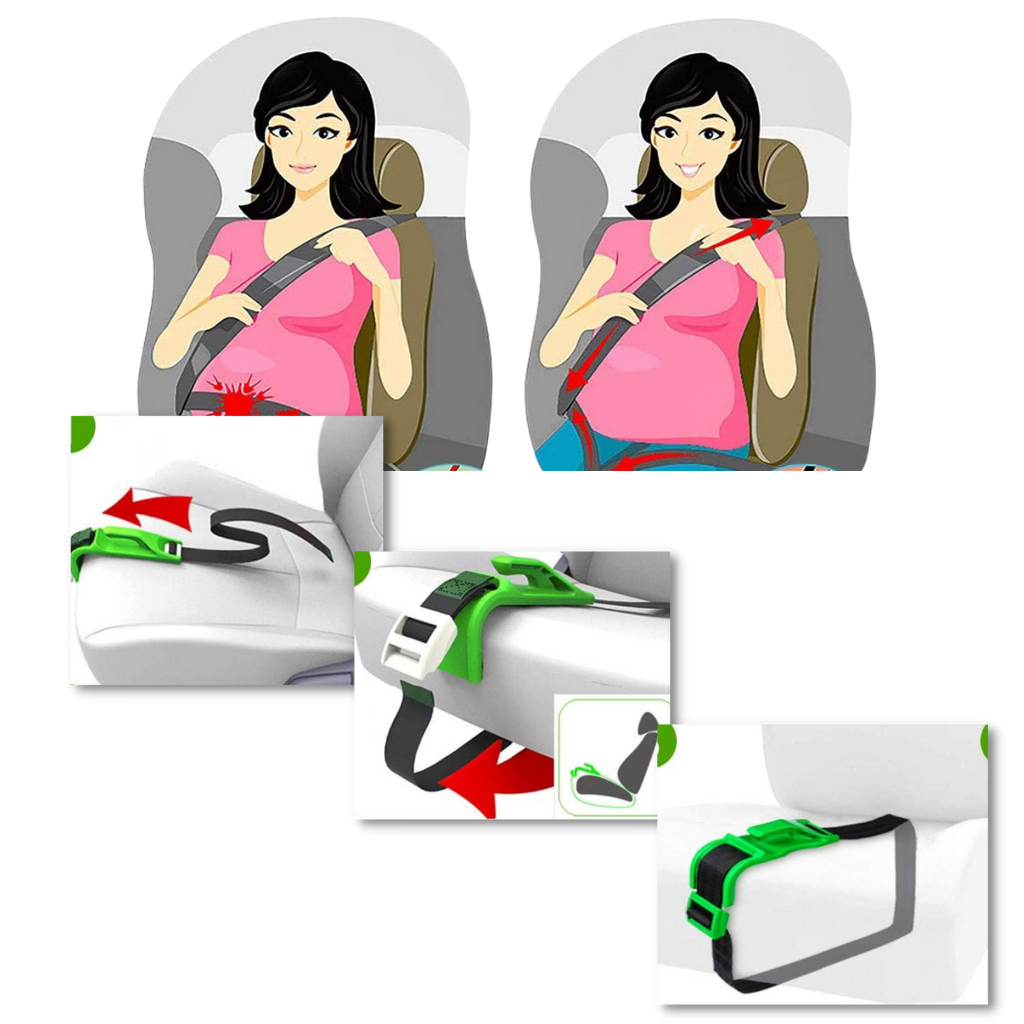 Safety car belt adjuster for pregnant women's protection - Easy to install - Ozerty