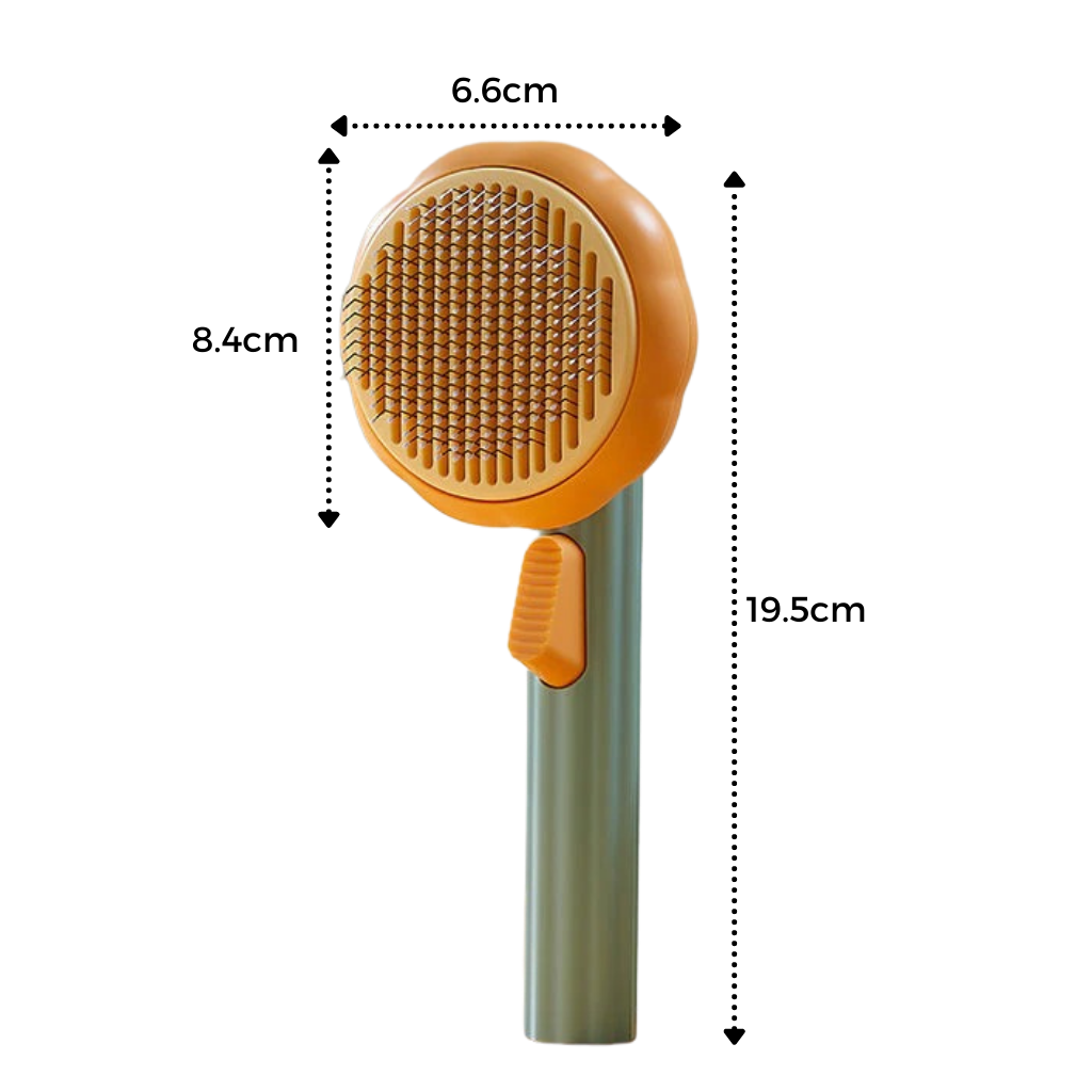 Self-cleaning pumpkin pet brush - Dimensions - Ozerty