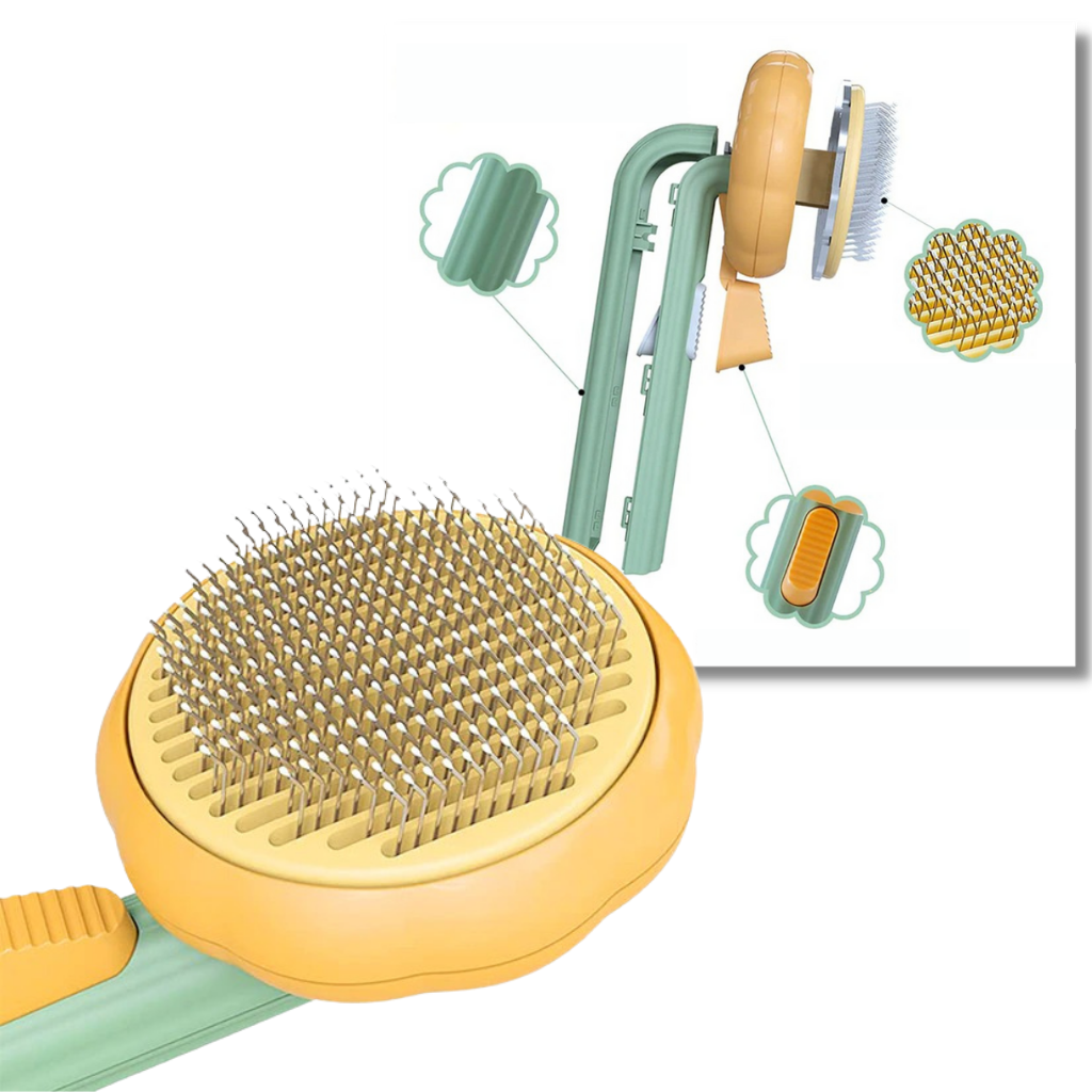 Self-cleaning pumpkin pet brush - Safe for pets - Ozerty