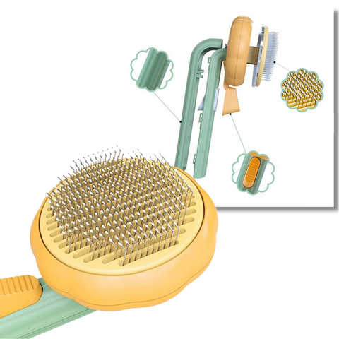 Self-cleaning pumpkin pet brush - Safe for pets - Ozerty