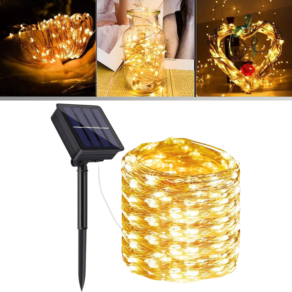 Guirlande lumineuse solaire | Guirlande Fantaisiste à LED extérieures | Lampes à LED imperméables à l'eau - Ozerty