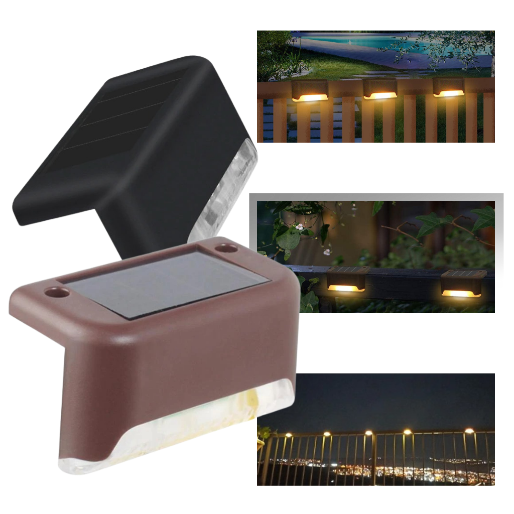 Solar Powered LED Lamp for Steps (4pcs) | Stairs solar lights - Ozerty