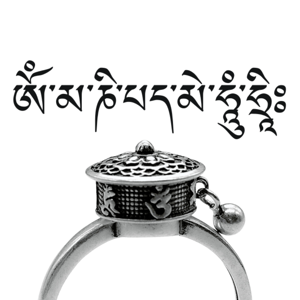 Roterande Buddist Mantra Ring för kvinnor - MEDKÄNSLANS MANTRA - Ozerty