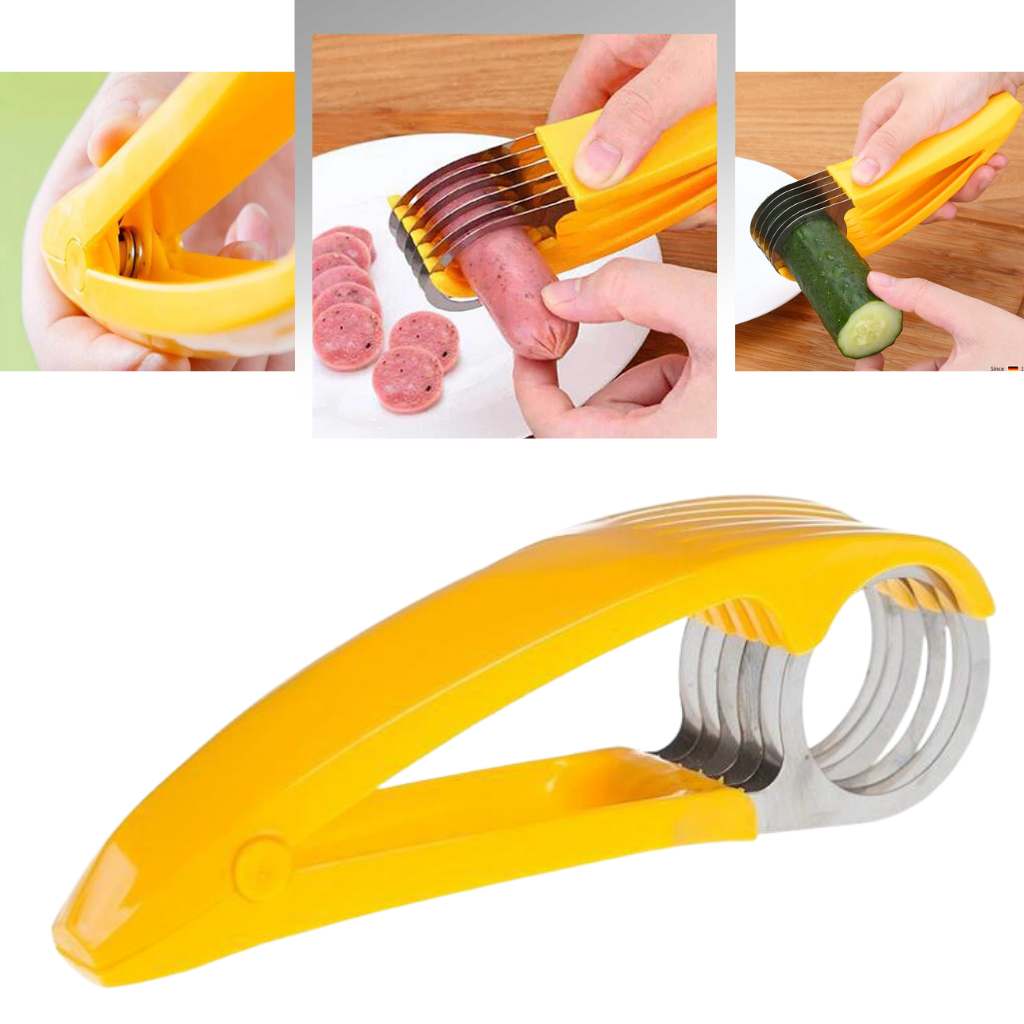 Stainless Steel Banana Slicer Cucumber Cutter Yellow Sausage Slicer - Ozerty