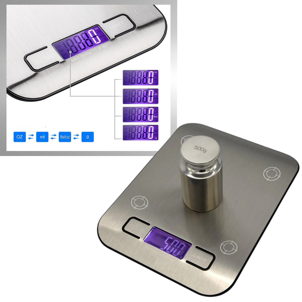 Bilancia da cucina digitale LCD in acciaio inox - SCEGLI LA TUA BILANCIA - Ozerty