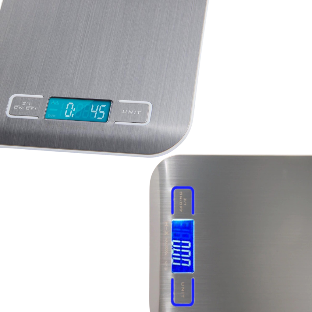 Stainless Steel LCD Digital Kitchen Scale - LARGE LCD DISPLAY - Ozerty