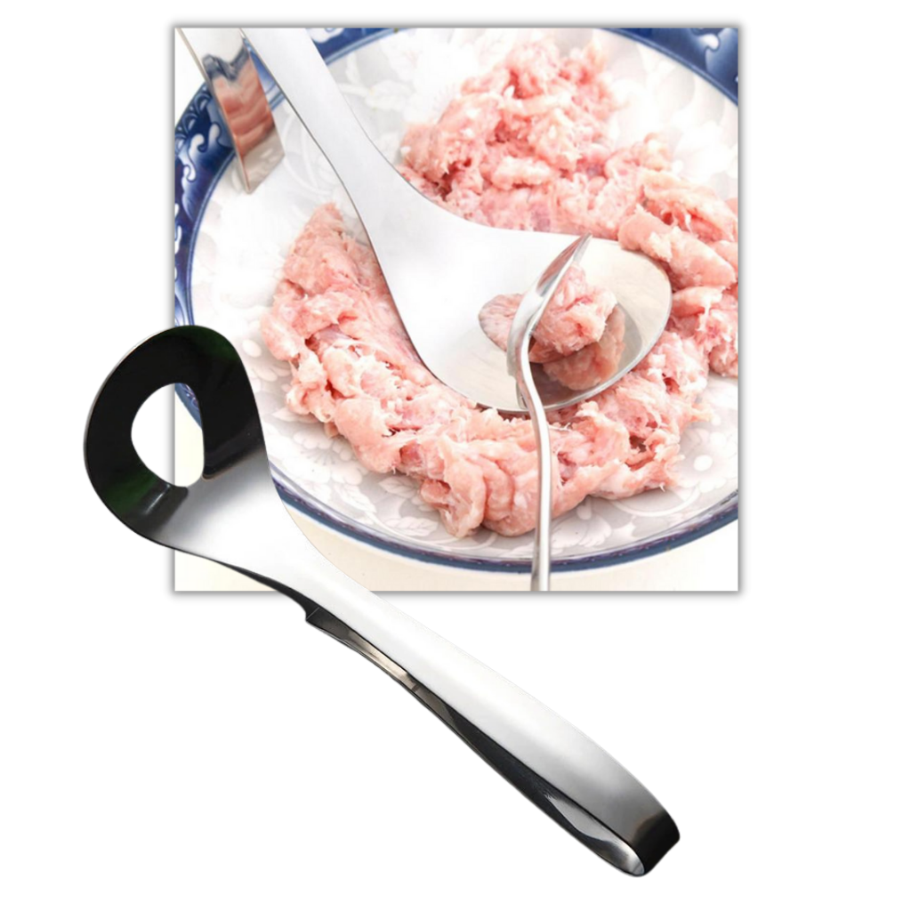 Cuillère à boulettes de viande en acier inoxydable - REVÊTEMENT ANTI-ADHÉRENT - Ozerty