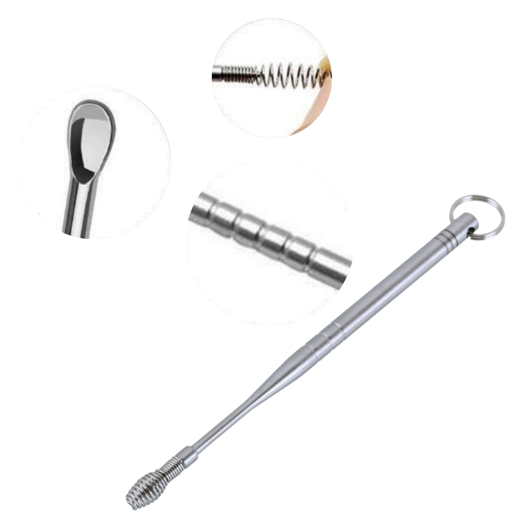 Stainless steel ear wax cleaner tool set - Ergonomic design - Ozerty