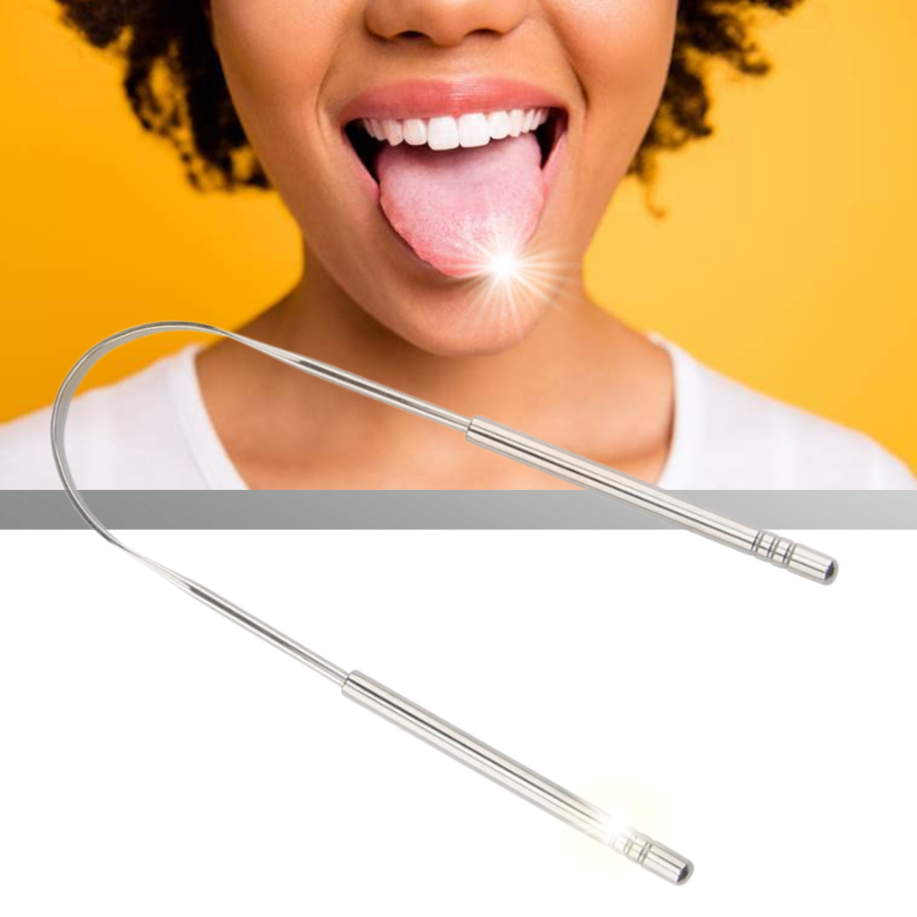 Stainless steel tongue cleaner - Reduces bad breath - Ozerty