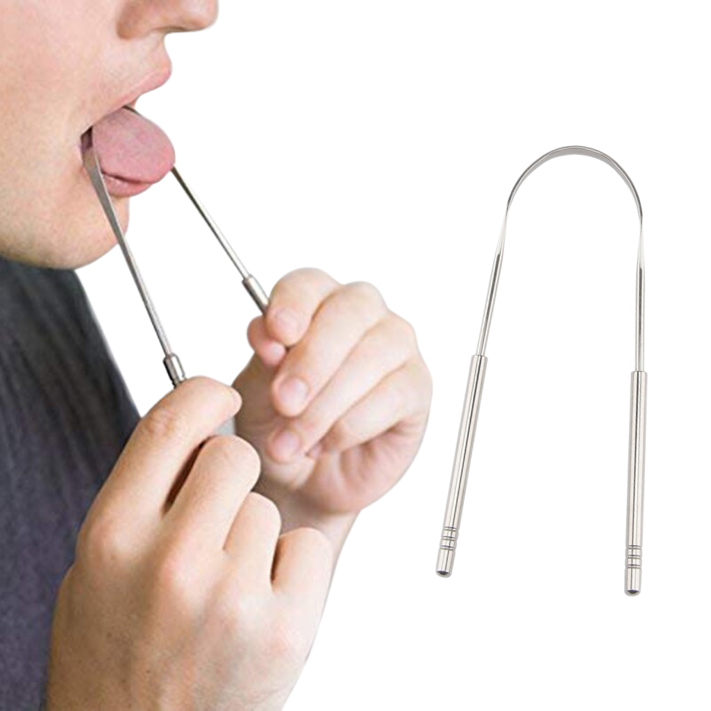 Stainless steel tongue cleaner - Tongue scraper - Ozerty