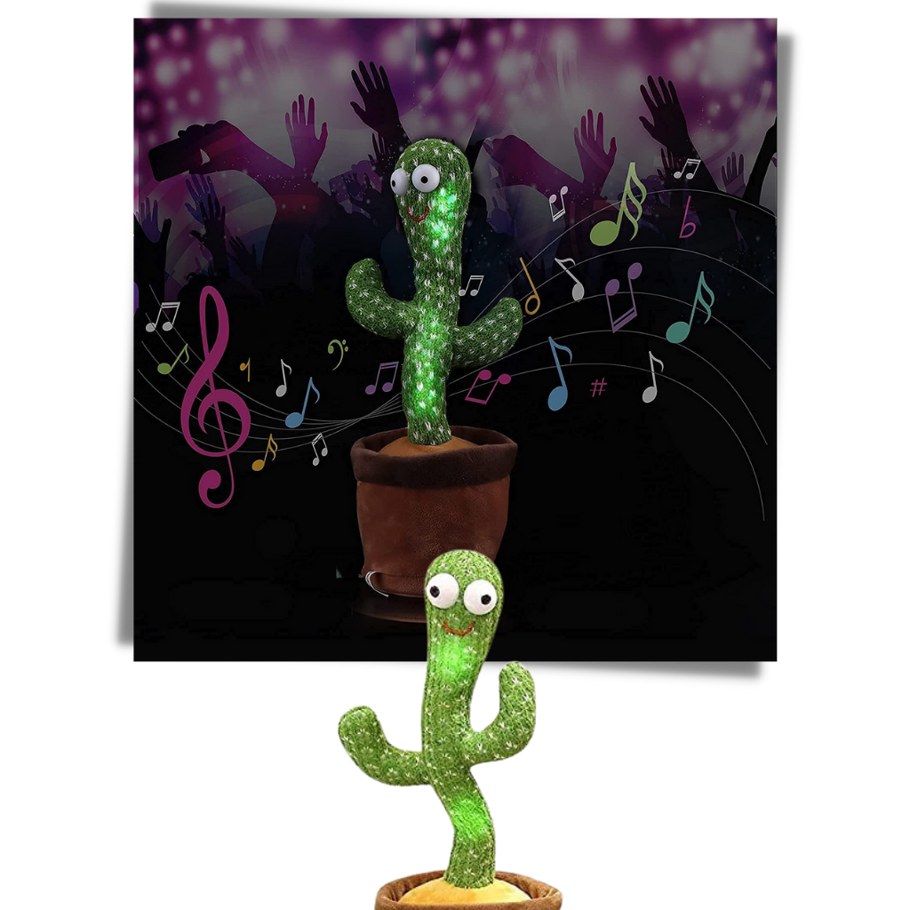 Jouet cactus qui danse et répète ce que vous dites -  Effet lumineux - Ozerty