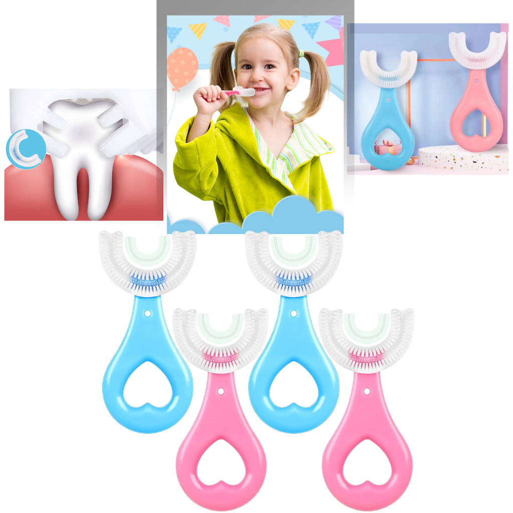 U-shaped Toothbrush for Kids, soft britles, good grip handle, safe to use - Ozerty