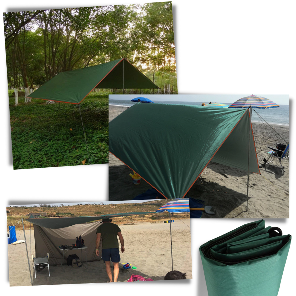 Kit de bâche de camping imperméable - Multifonctionnelle - Ozerty