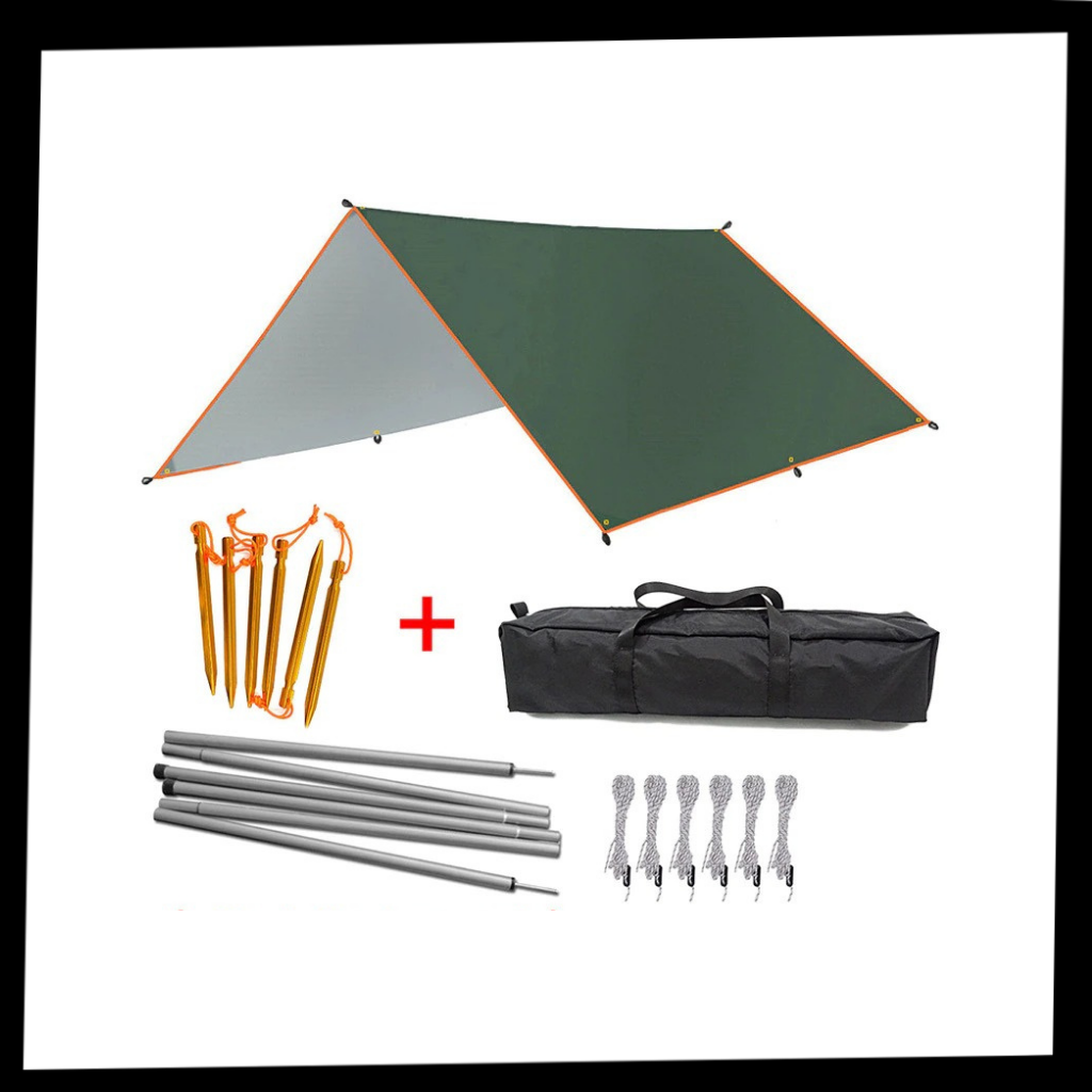 Kit de bâche de camping imperméable - Contenu du produit - Ozerty