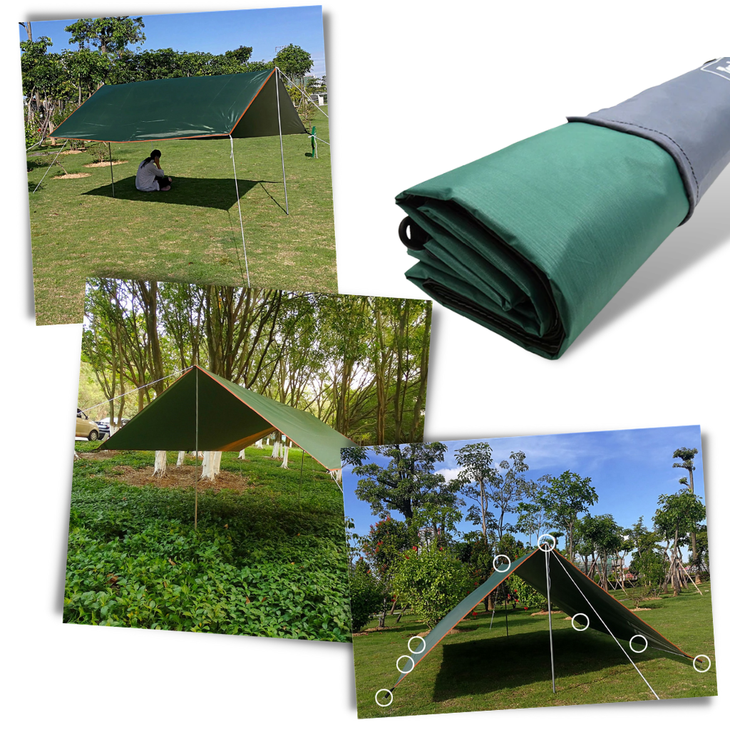 Waterproof Camping Tarp Set - Up to 6 people - Ozerty