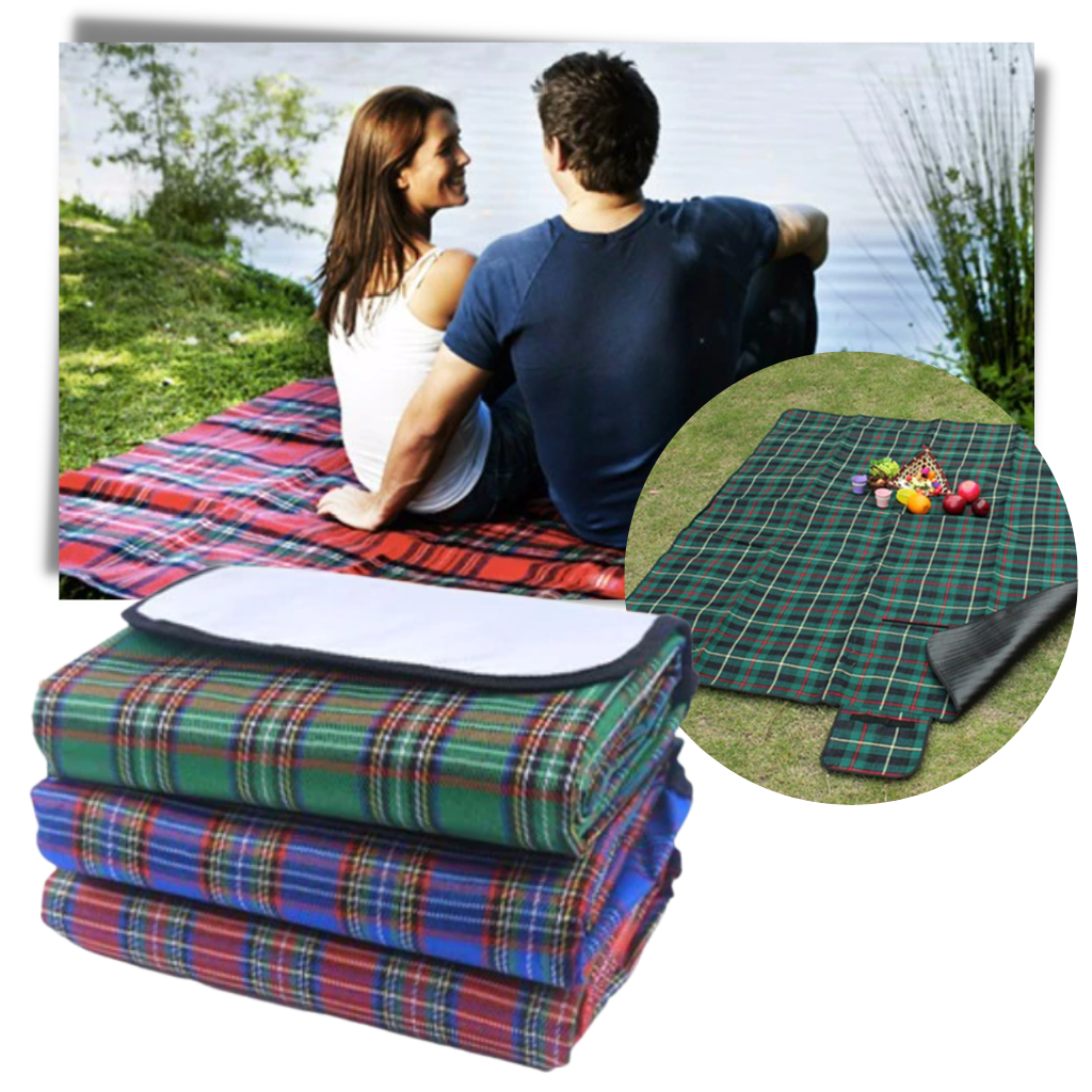Waterproof Picnic foldable Blanket | Checkered Picnic Blanket | Picnic Rug - Ozerty