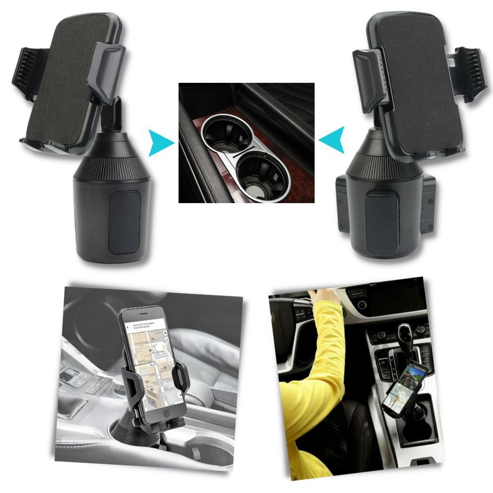 Adjustable Cell Phone Cup Holder Mount  - Stable and Secure - Ozerty