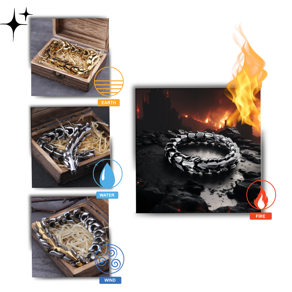 Bracelet réglable en forme de dragon de Midgard

 - Votre lien avec le mythe et l'aventure

 - Ozerty