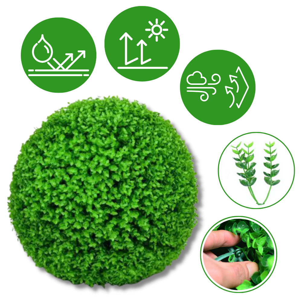 Artificial Topiary Grass Balls - Resilient Against Elements - Ozerty