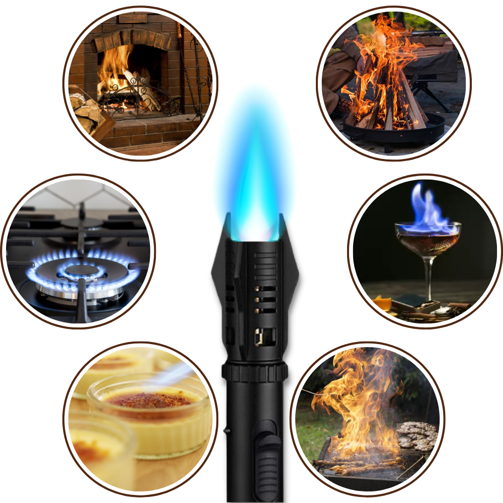 Vindtæt lighter med blå flamme

 - Specialtilpas din flamme, så den passer til opgaven

 - Ozerty
