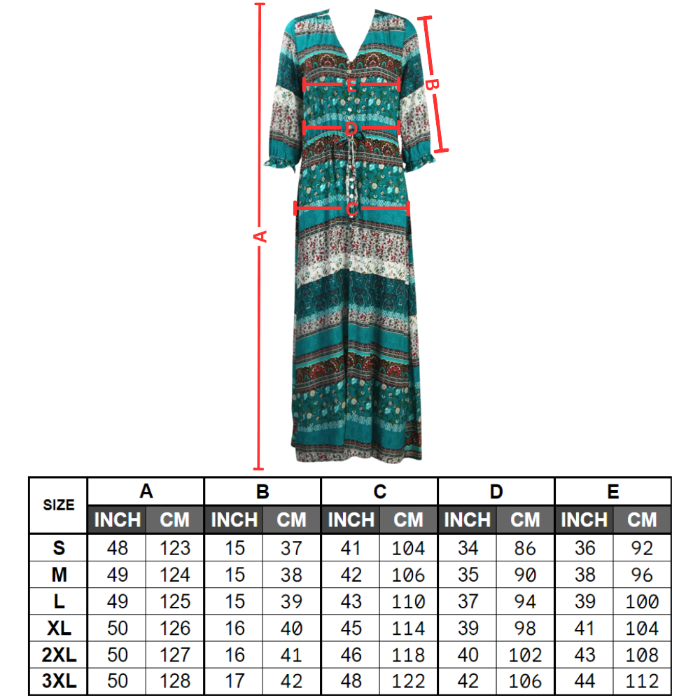 Robe longue à col en V de style bohème
 - Caractéristiques techniques - Ozerty