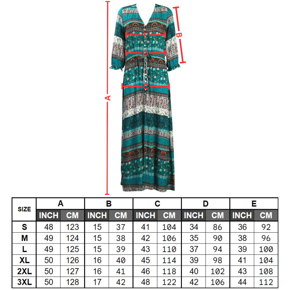 Bohemian V-Neck Maxi Dress - Technical characteristics - Ozerty