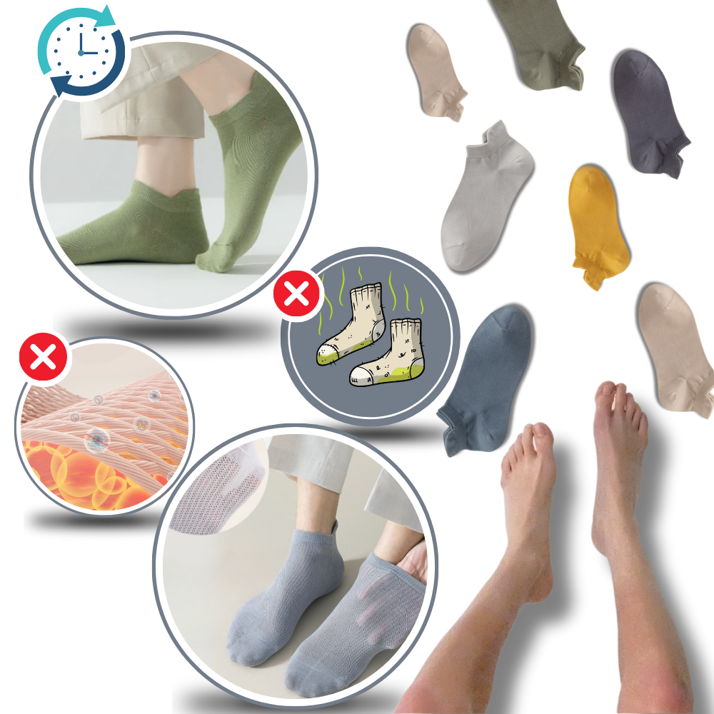 Breathable Moisture Wicking Men Ankle Socks - All-day freshness - Ozerty