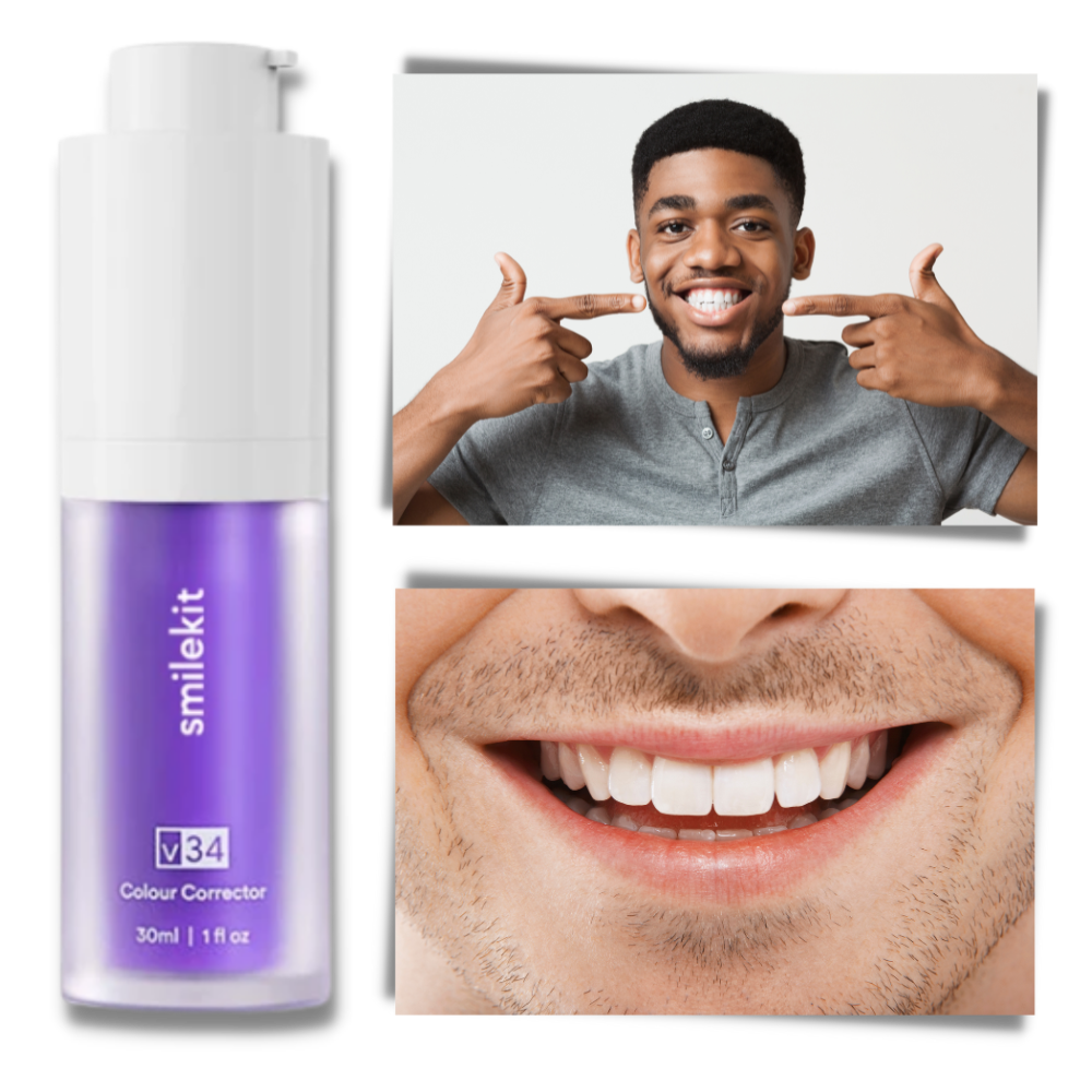 Dentifrice violet éclaircissant
 - Amélioration instantanée du sourire
 - Ozerty